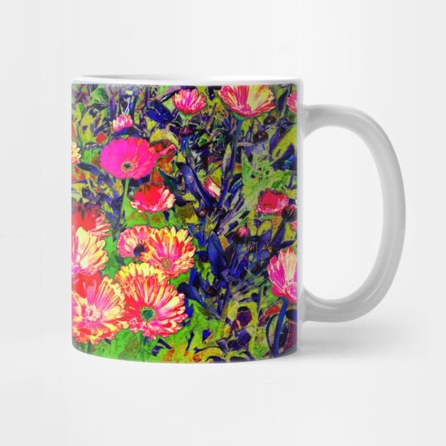 Trippy Multicolor Flower Garden by Art by Deborah Camp